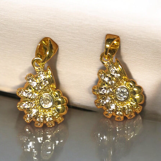 Altın Kaplama Zirkon Taşlı Salyangoz Kolye ucu