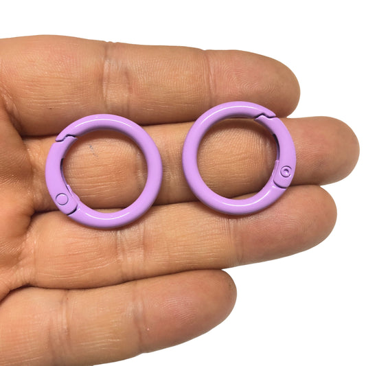 Mineli Yuvarlak Karabina 25mm (O Kilit&Çanta&Anahtarlık Halkası) - Lila