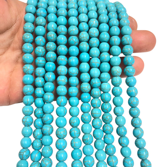 6 mm Turquoise Howlite