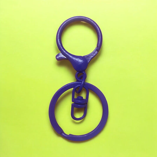 Mineli Tetikli Halka Metal Anahtarlık Klipsi -Saks Mavi