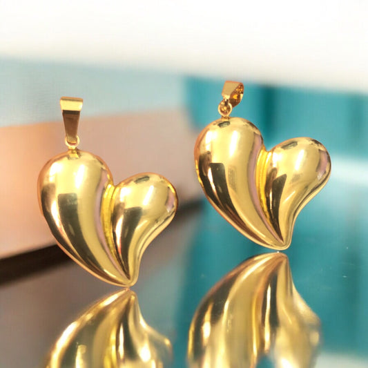 Sarı Çelik  Kalp Kolye Ucu