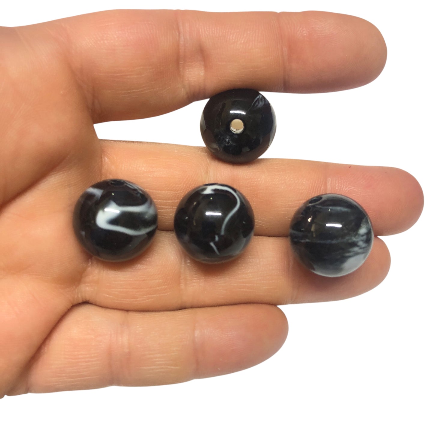 A Kalite Akrilik 18mm Top- Ebruli Siyah