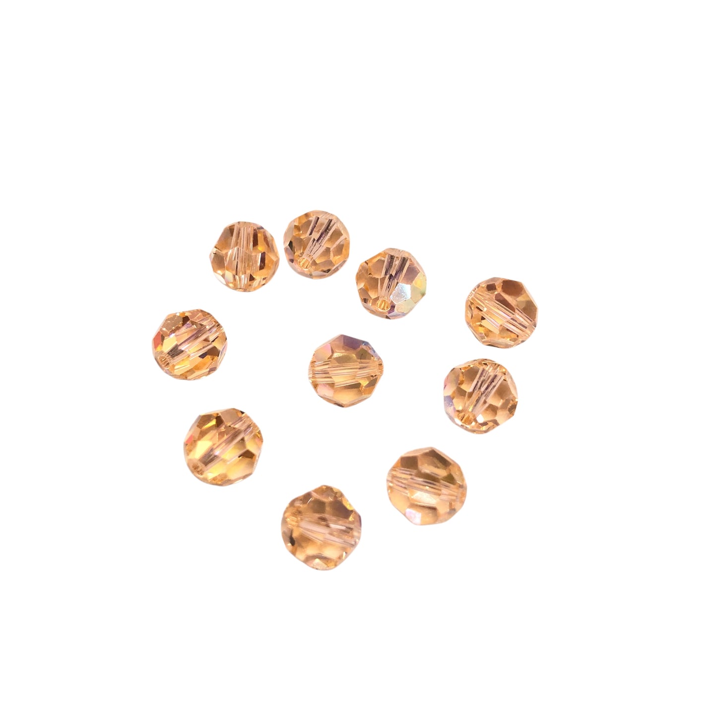 Swarovski Kristal 8mm Petek Kesim - Şeffaf Parlak Şeftali ( Lt.Padparascha AB.) - 001