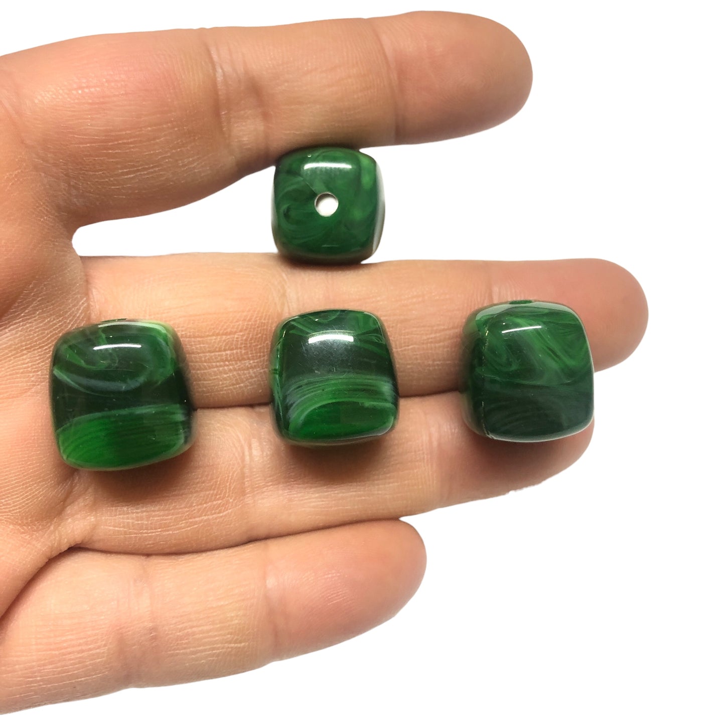 A Kalite Akrilik Silindir -16.3X17.3- Ebruli Yeşil