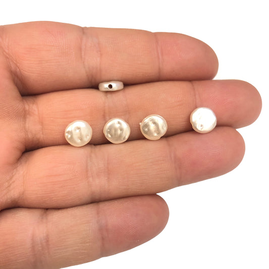 Akrilik Şekilsiz İnci Krem  - 8 mm Daire-0119