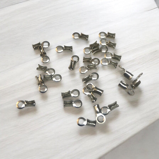 Free Nikel (Gümüş Rengi) Yuvarlak Açık Deri Sıkma Küçük boy (0,8-1mm)