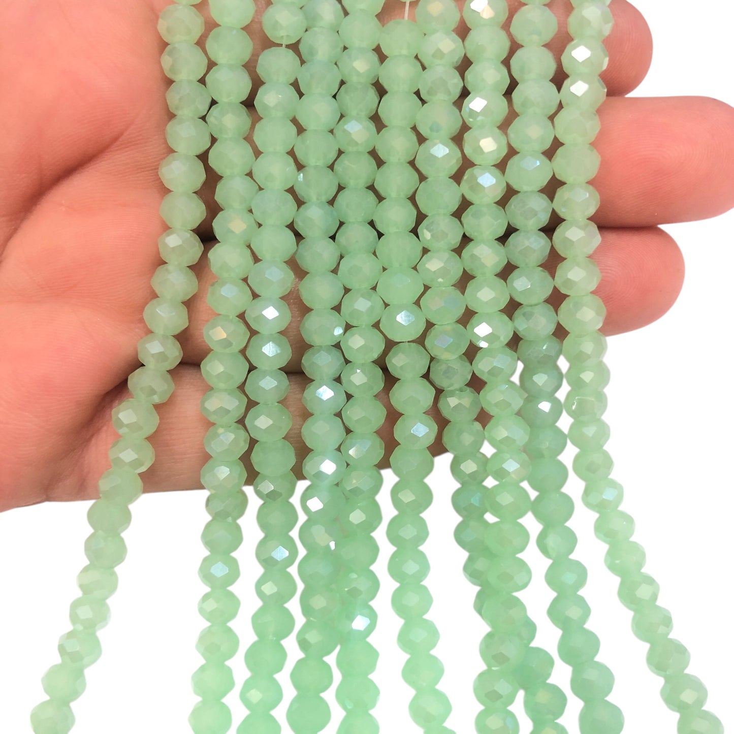 Çin Kristali 6mm - 6099 Buzlu Janjanlı Su Yeşili