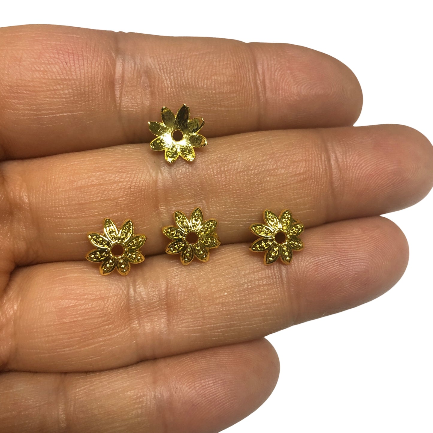 Altın Kaplama Boncuk Kapağı - 10 mm