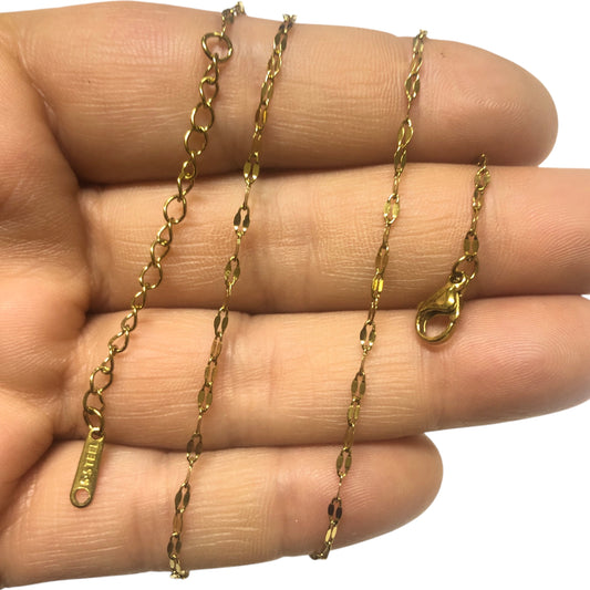 Sarı Çelik Dudak Hazır Kolye Zinciri