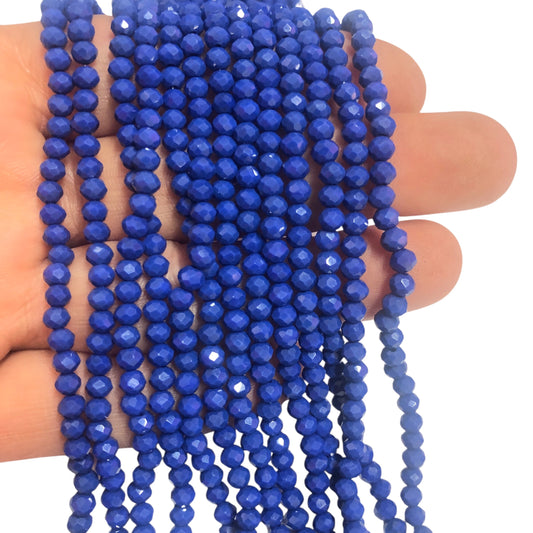 Kristal Boncuk, Çin Kristali-4mm - 55 - İndigo Mavi