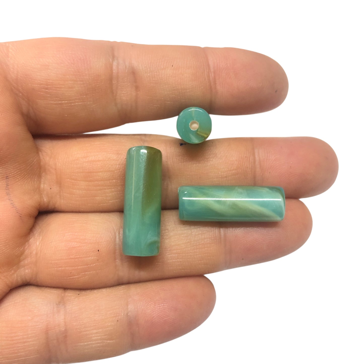 A Kalite Akrilik Silindir -8x25mm- Ebruli Mint