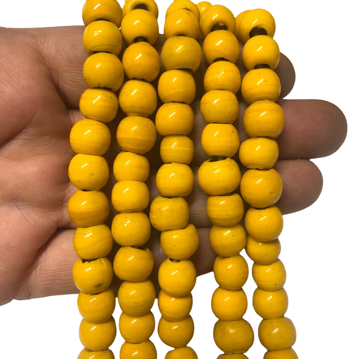 Round Glass Hearth Bead - Orange 