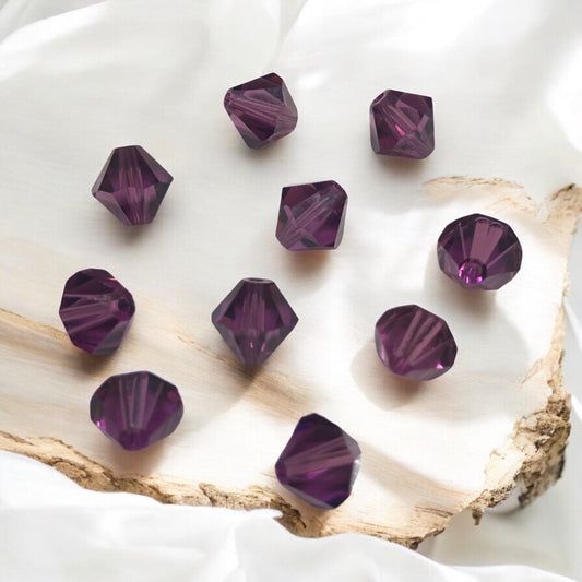 Swarovski 8mm Piramit (Bicone ) Şeffaf Ametis ( Ameytyst) - 003