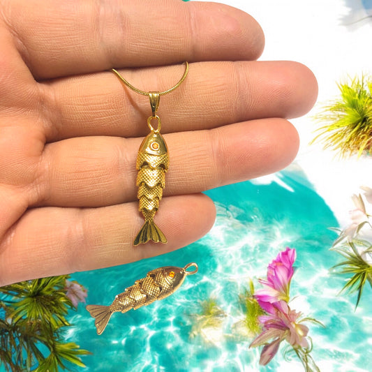 Altın Kaplama Hareketli Balık Büyük Boy