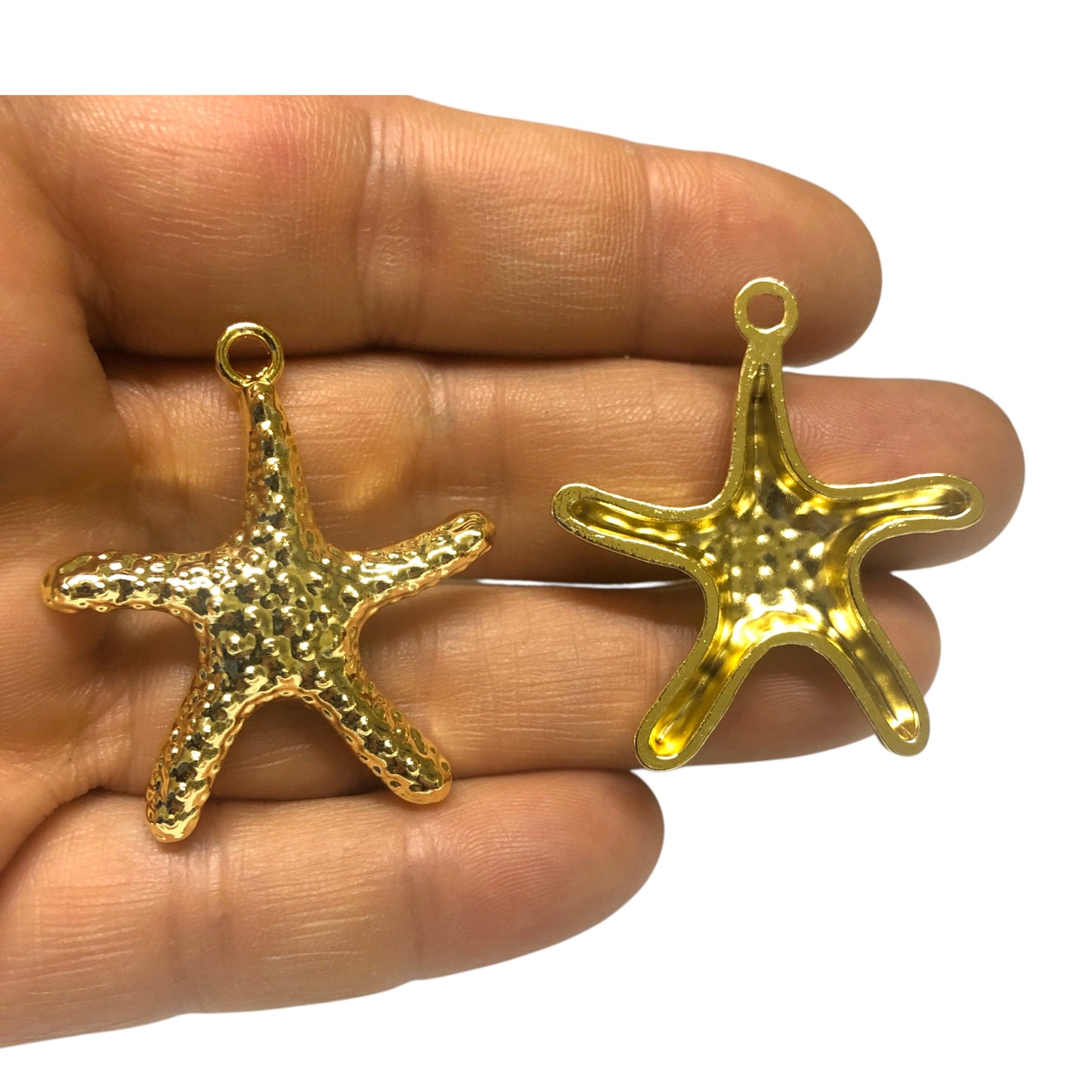 Altın Kaplama Sallantı Deniz Yıldızı Dokulu - 40mm