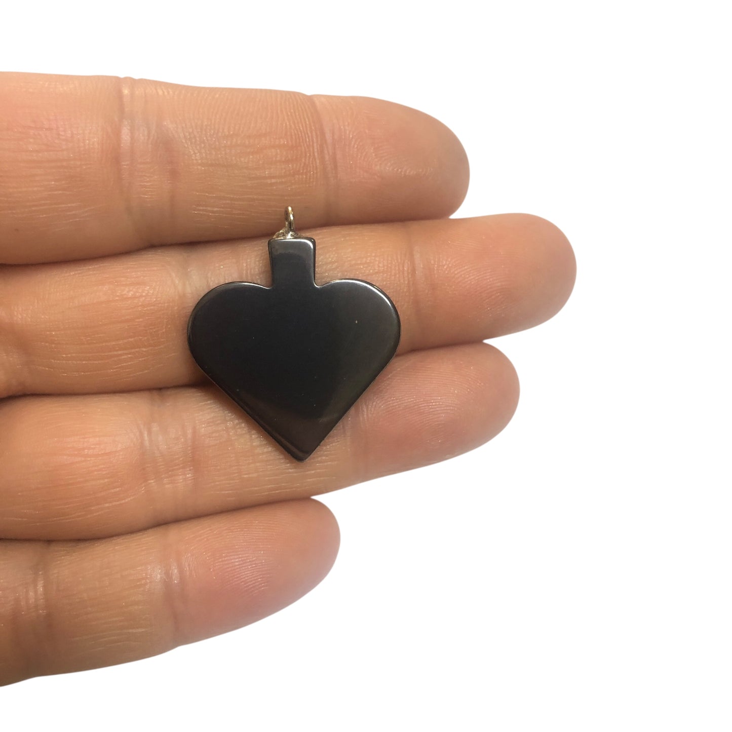 Doğal Taş - Hematit Kolye Ucu - Kalp -1