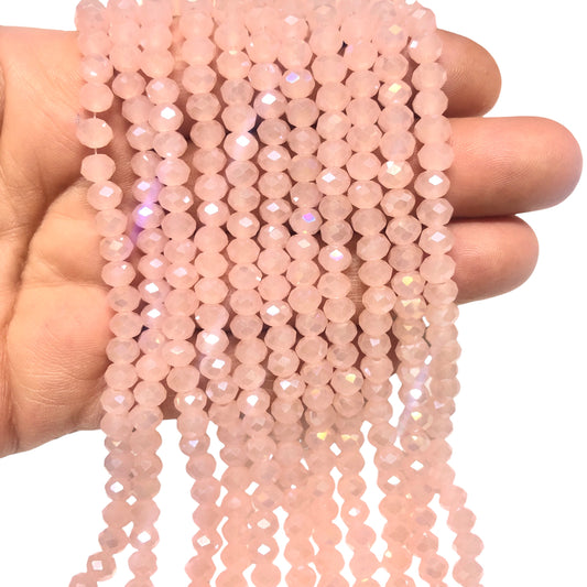 Çin Kristali 6mm - 45 - Buzlu Janjanlı Pudra Pembe