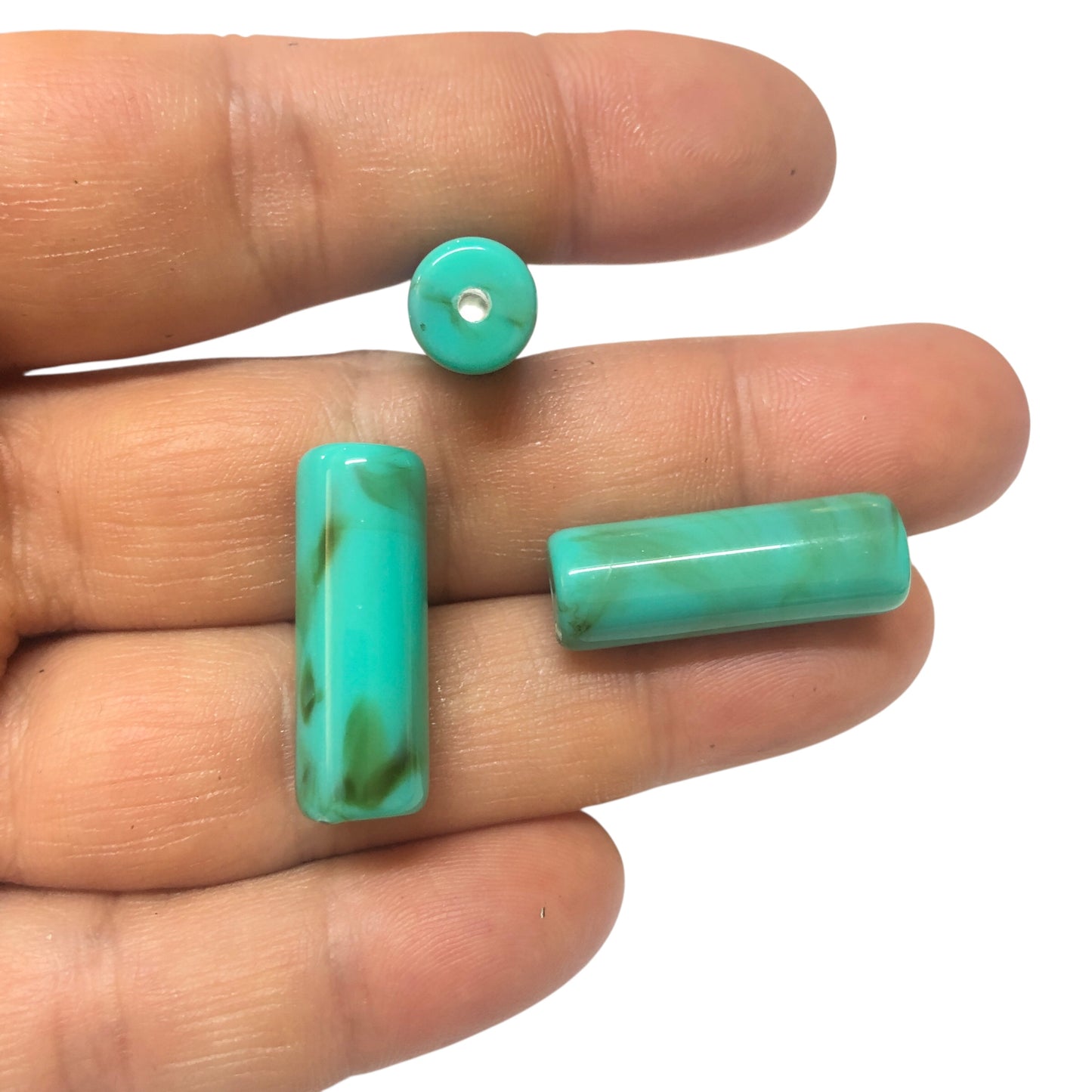 A Kalite Akrilik Silindir -8x25mm- Ebruli Turkuaz