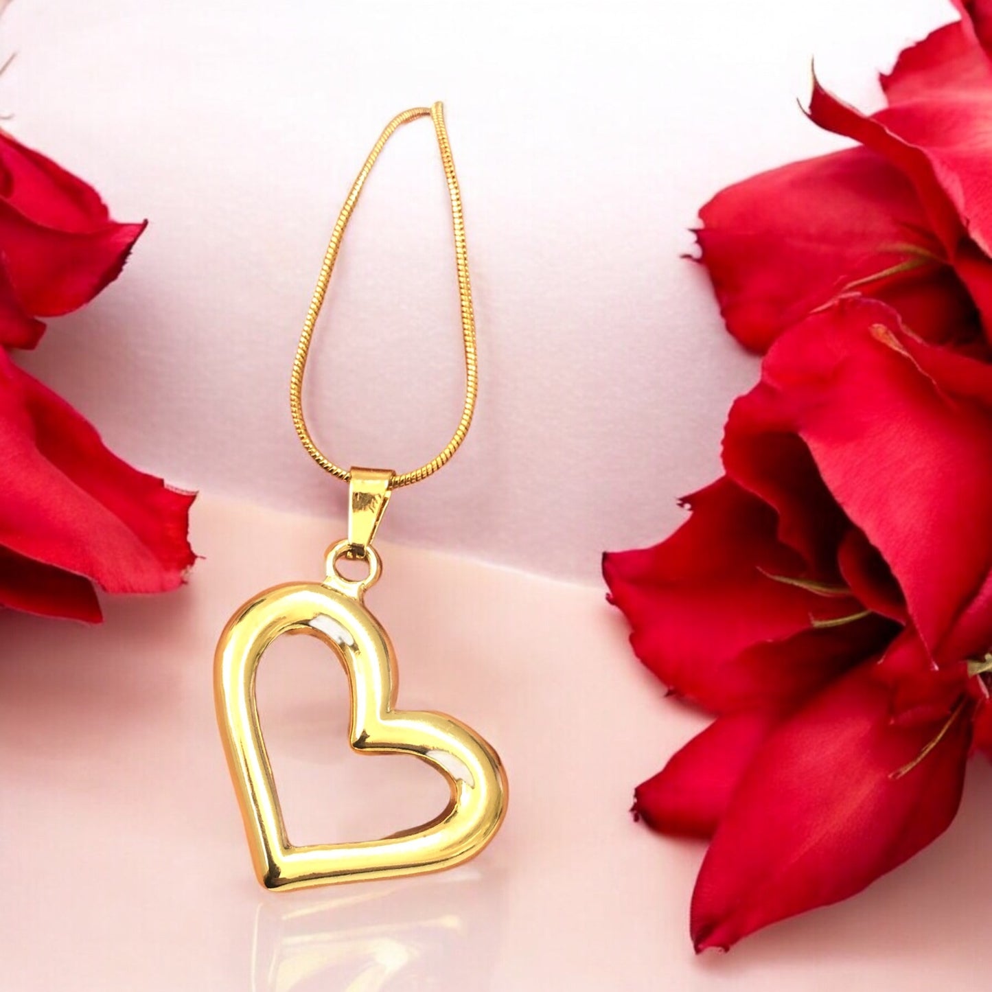 Sarı Çelik  Boş Kalp Kolye Ucu