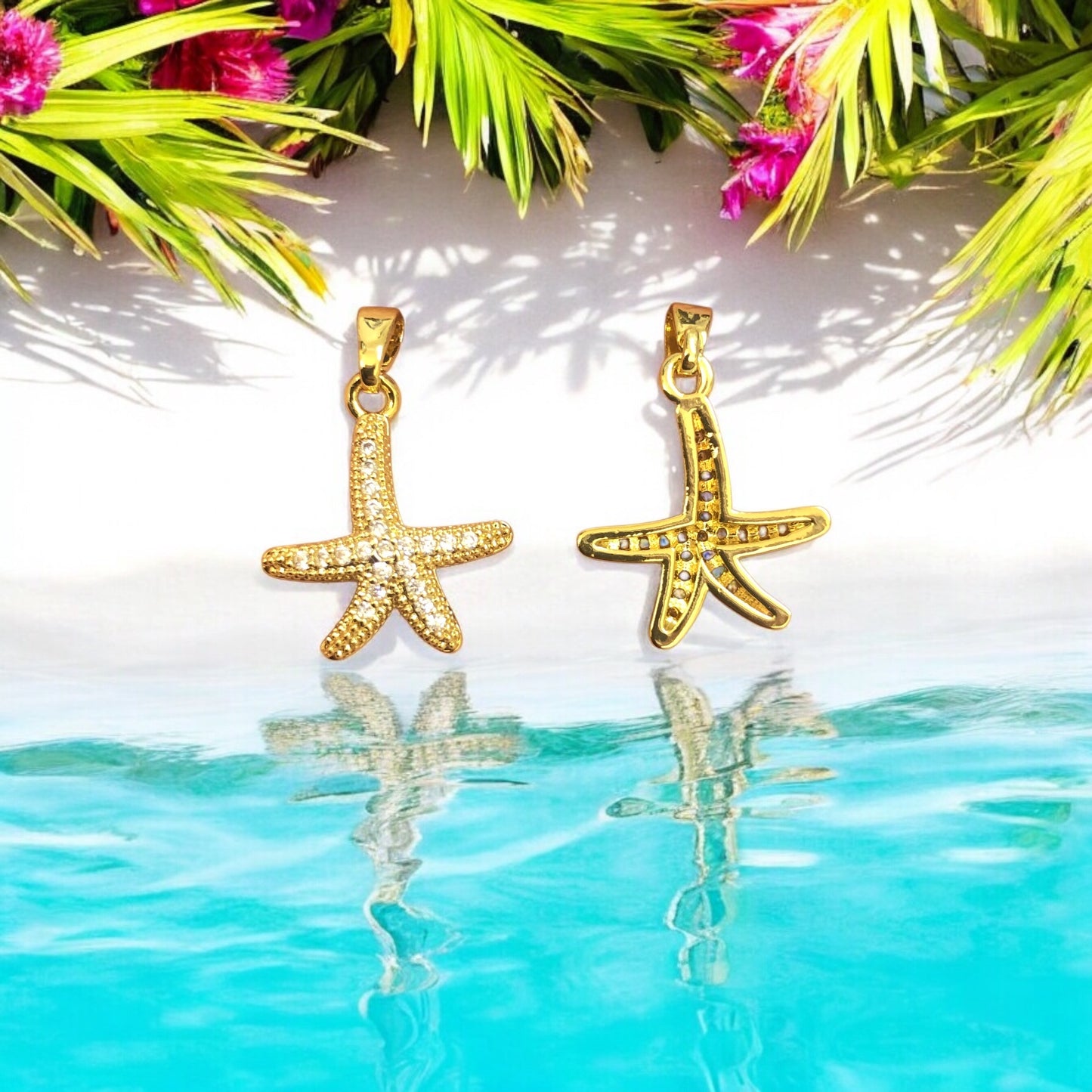 Altın Kaplama Zirkon Taşlı Deniz Yıldızı