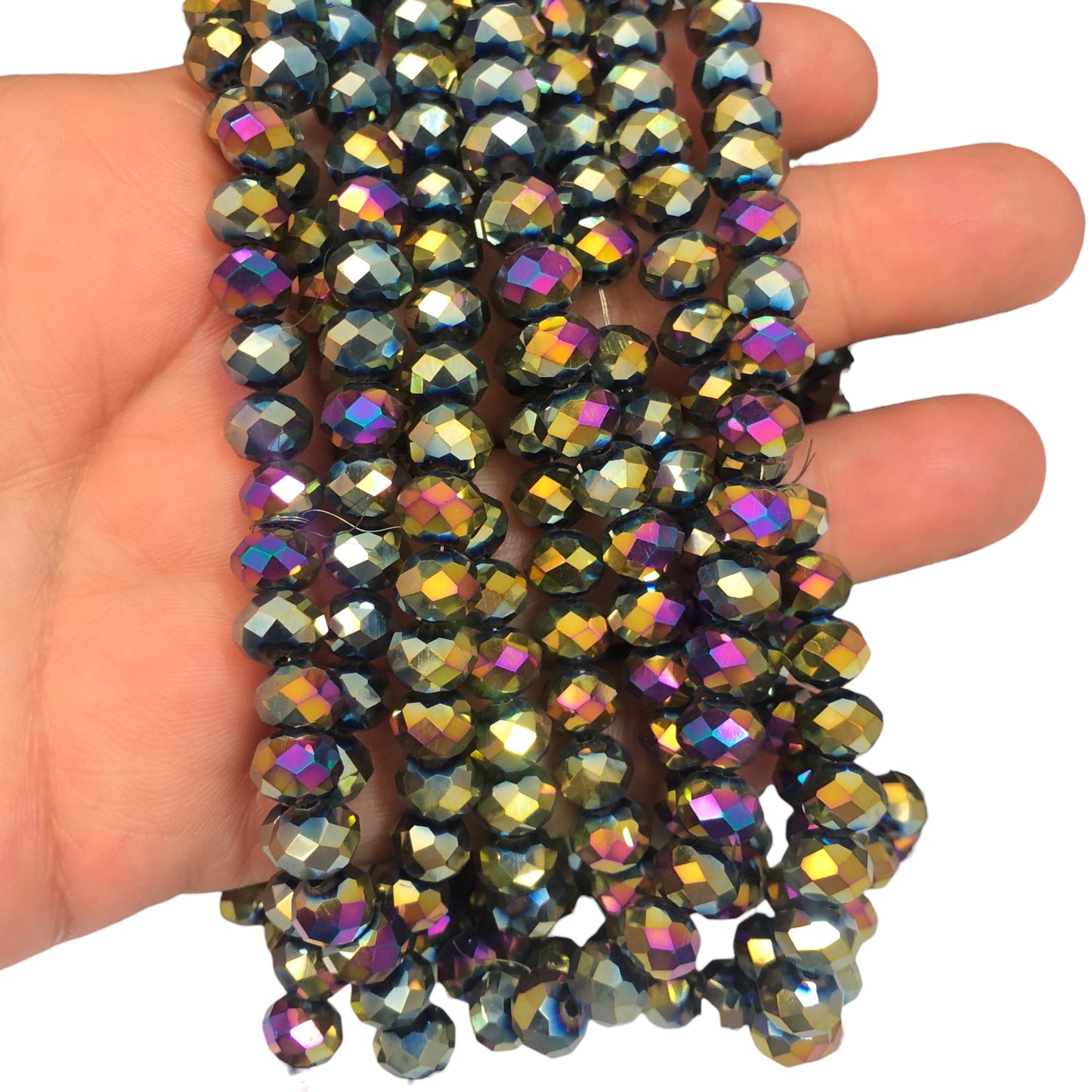 Crystal Beads, Chinese Crystal-8mm-30 Iced Janjan Blue