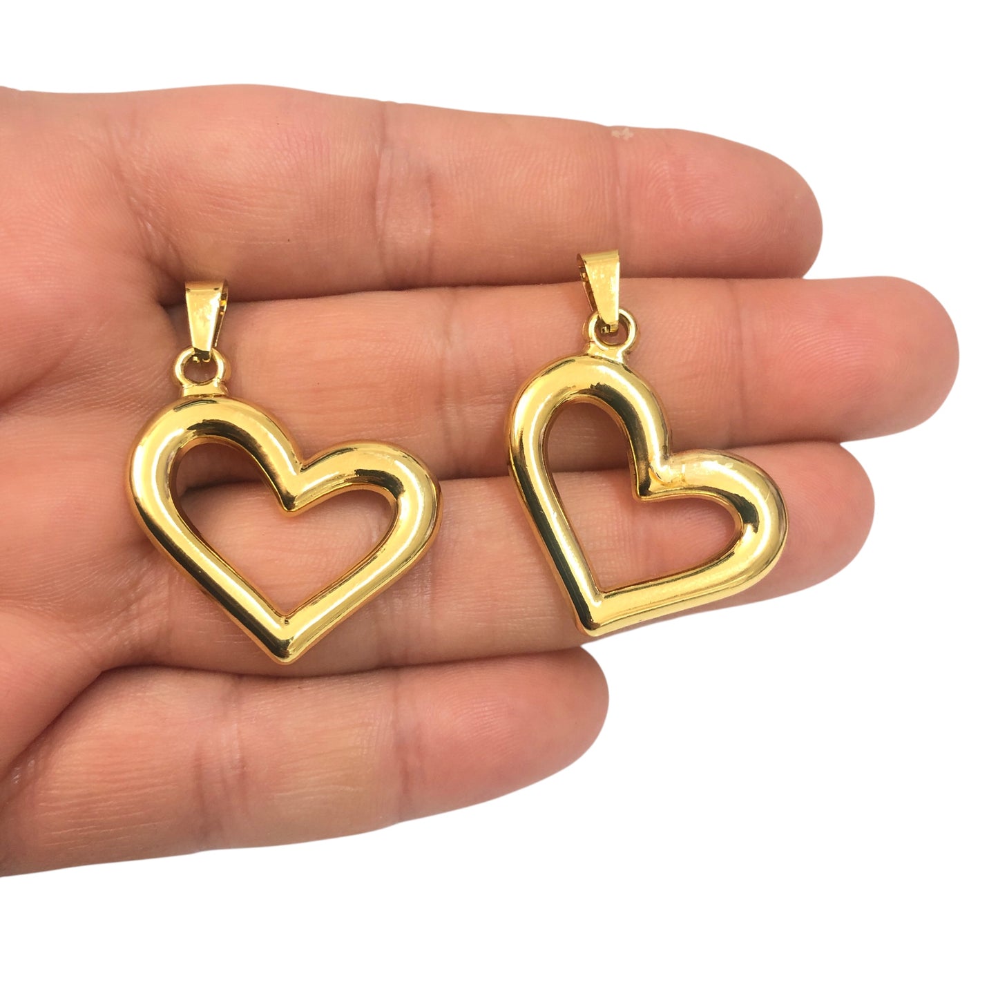 Sarı Çelik  Boş Kalp Kolye Ucu