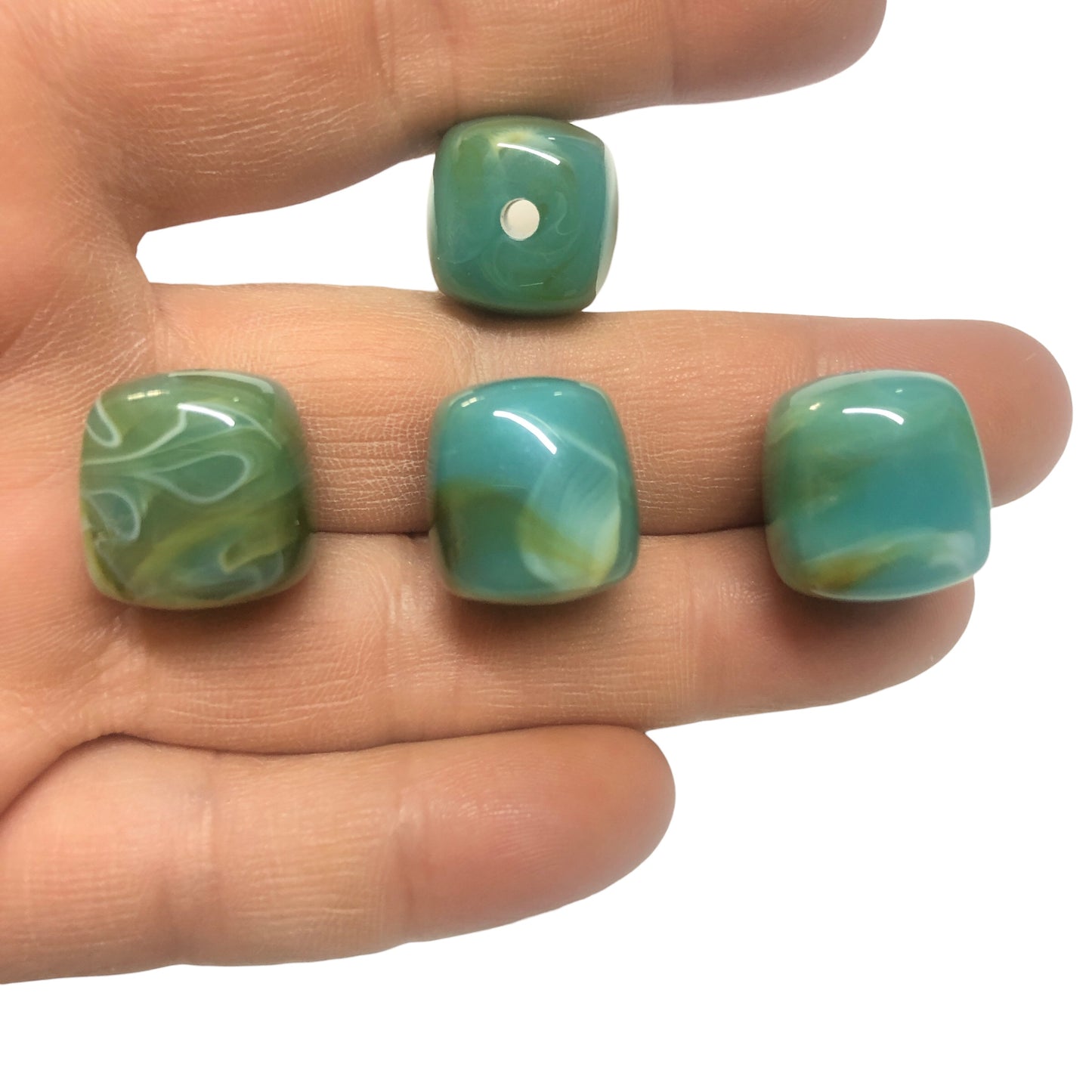 A Kalite Akrilik Silindir -16.3X17.3- Ebruli Mint