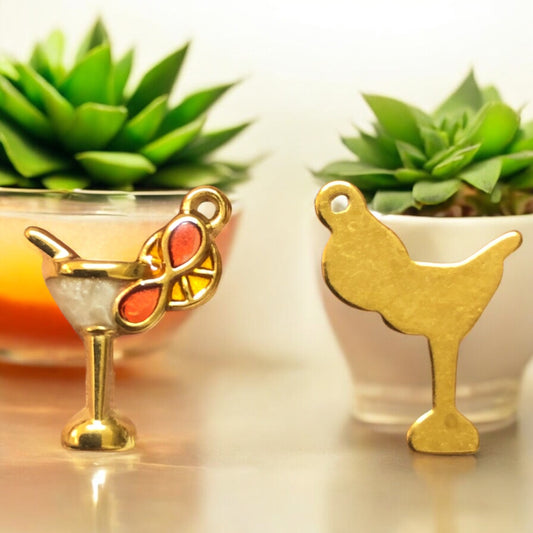 Sarı Çelik Mineli Kokteyl Bardağı