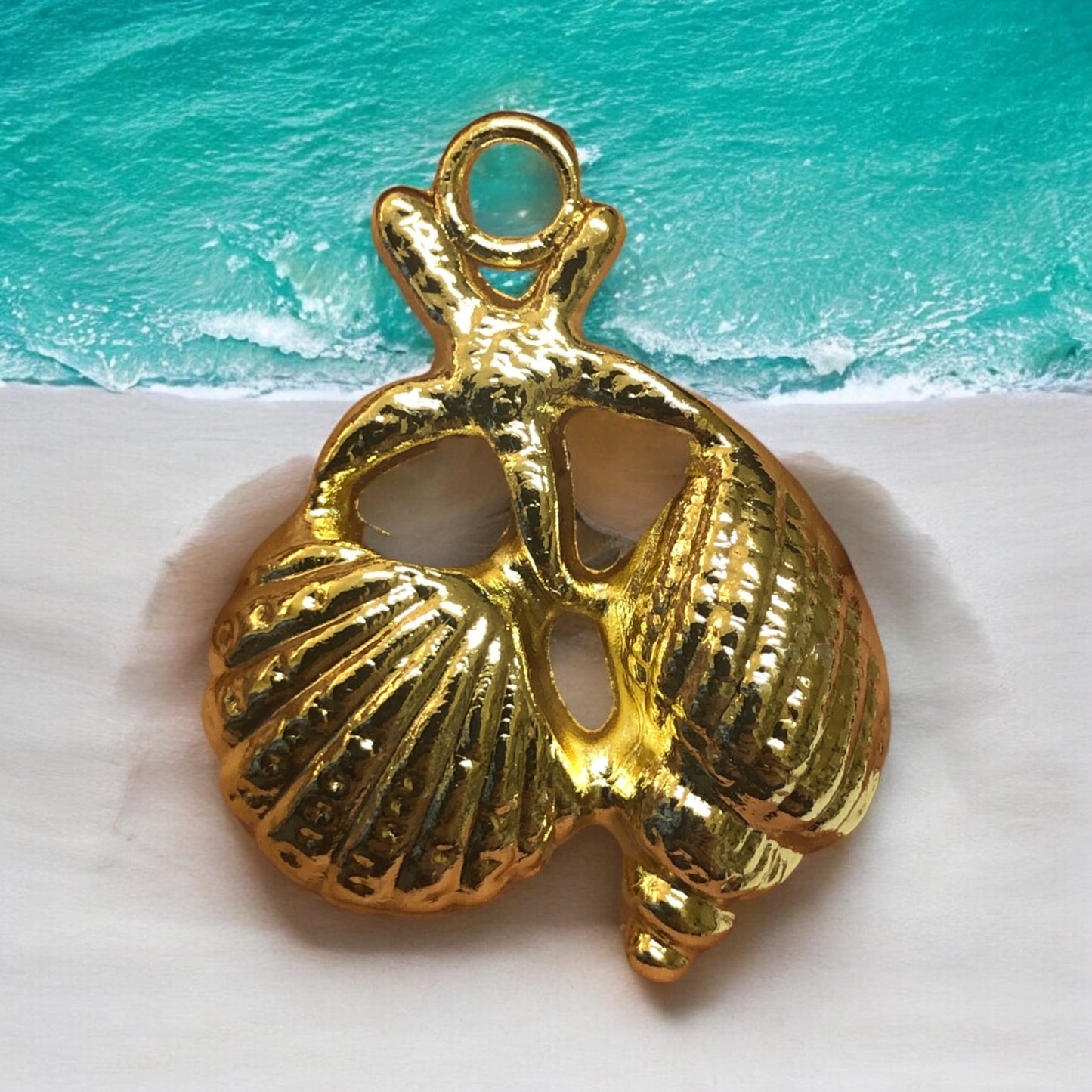Altın Kaplama Sallantı Deniz Konsept 3lü - 30mm
