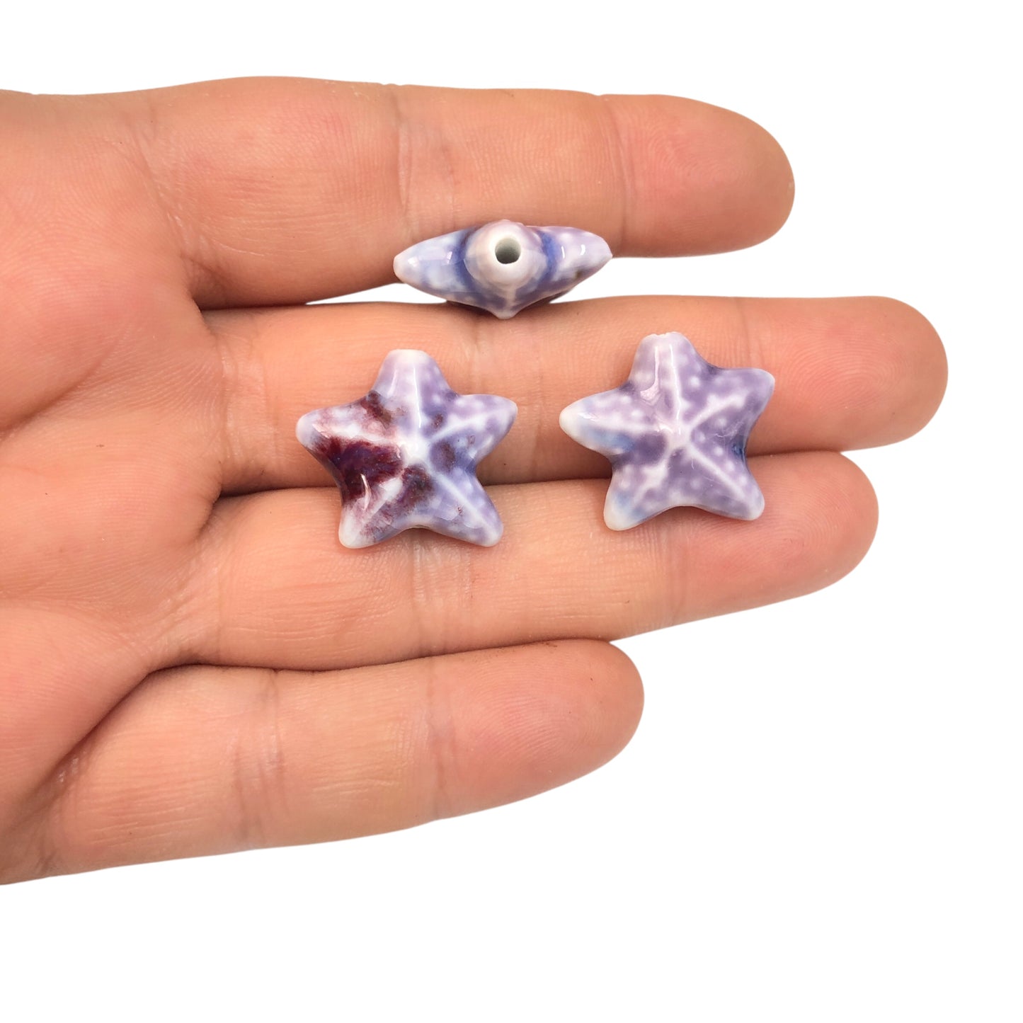 Seramik Yıldız  Büyük Boy  - Lila