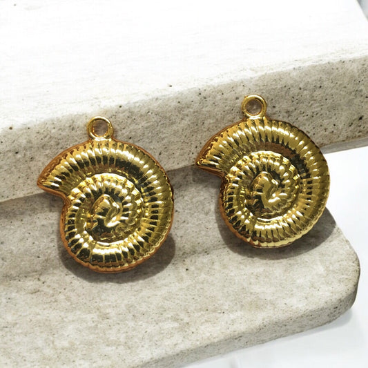 Altın Kaplama Sallantı Deniz Kabuğu - 23mm