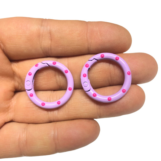 Mineli Yuvarlak Benekli Karabina  25mm - Lila