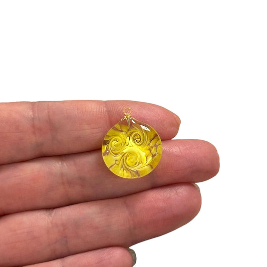 Murano Cam Kolye Ucu - Sarı