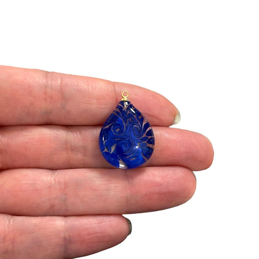 Murano Cam Kolye Ucu - Lacivert