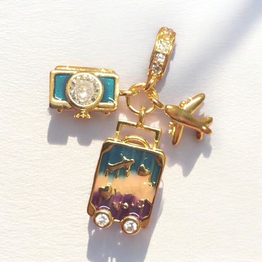 Altın Kaplama Mineli Bavul Seyahat Seti -Mix