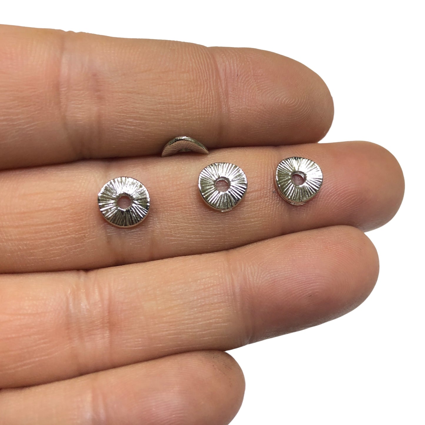 Zamak - 329 - Şekilsiz Çizgili Rondel 8 mm