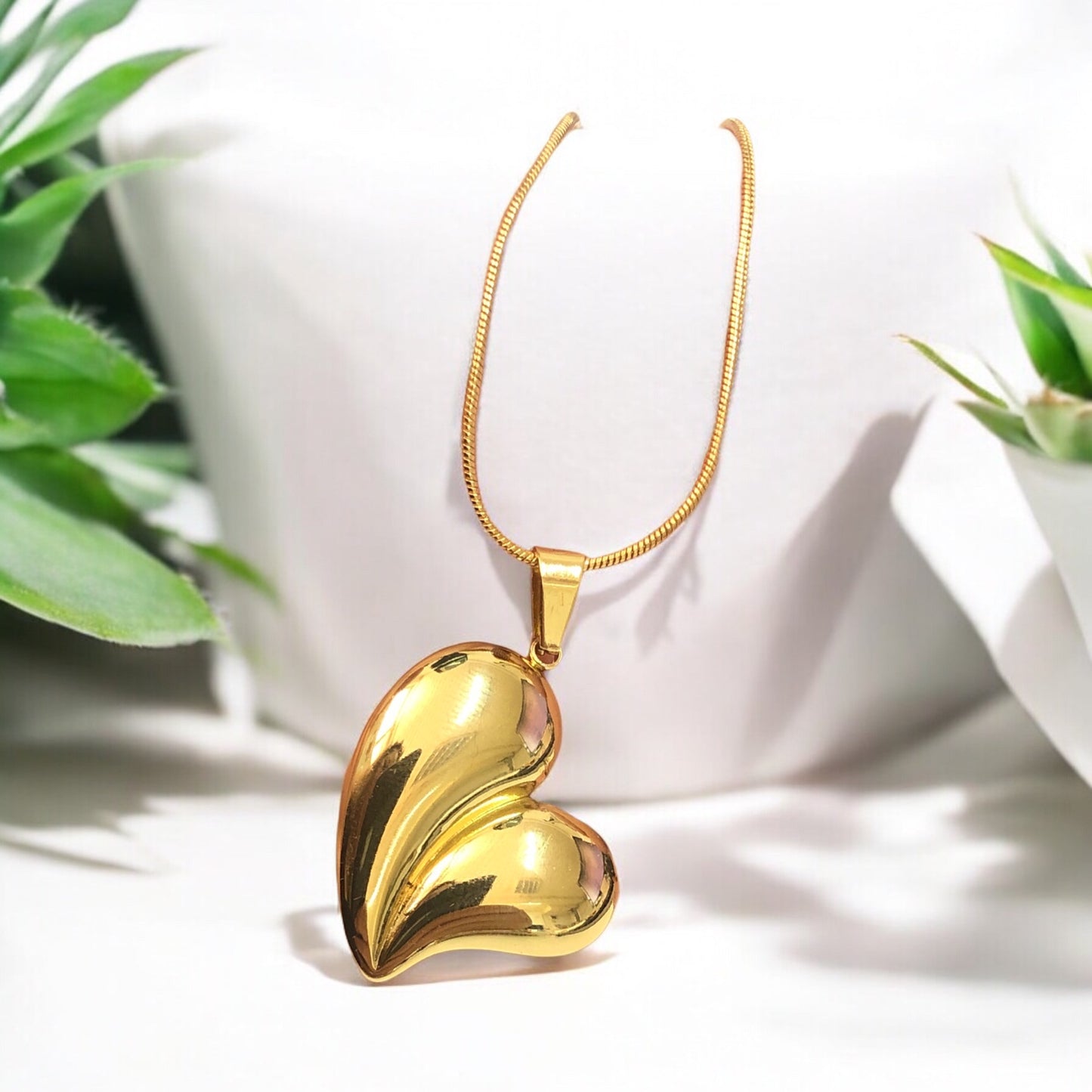 Sarı Çelik  Kalp Kolye Ucu