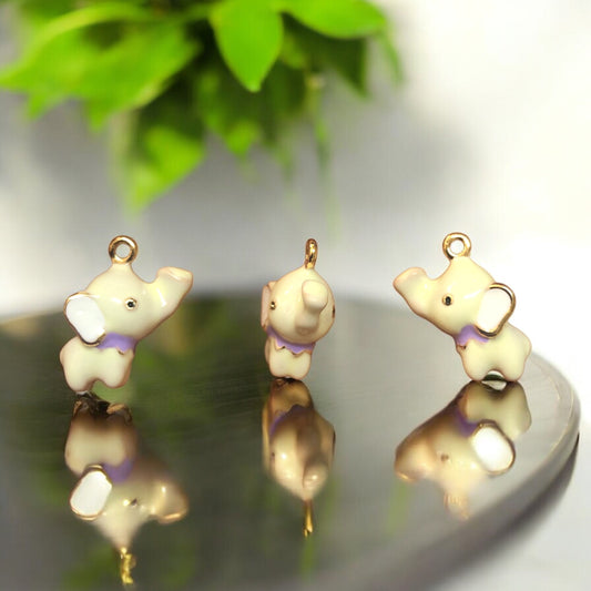 Altın Kaplama Üç boyutlu  Açık Sarı Fil Sallantı