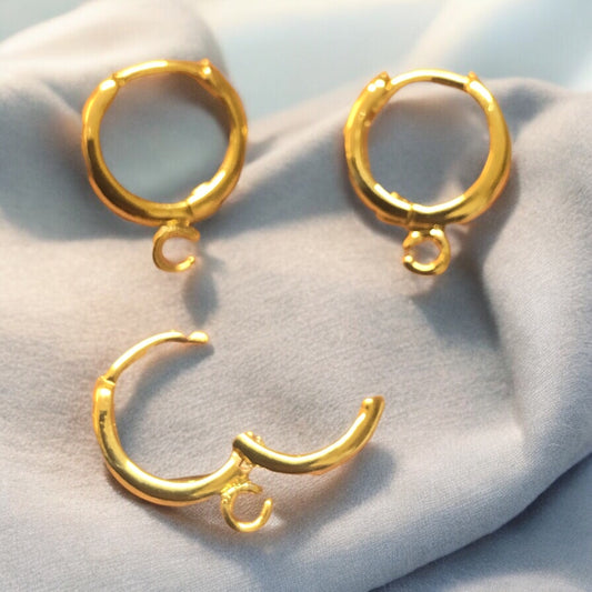 Brass Gold Plated Earring Clip - Small, 2 Pairs