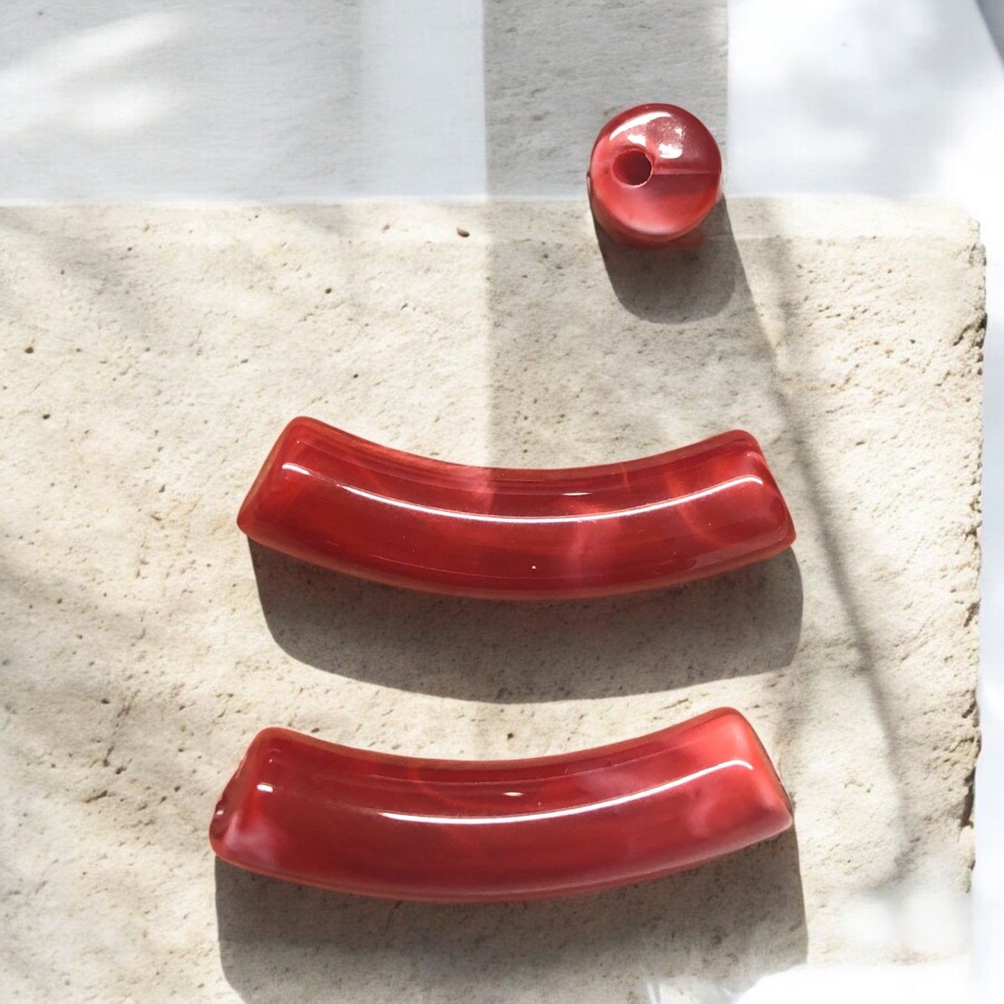 A Kalite Akrilik 7.9x32mm- Ebruli Kırmızı