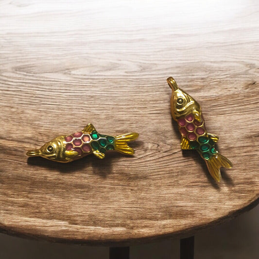 Sarı Çelik Mineli Balık Kolye Ucu -4