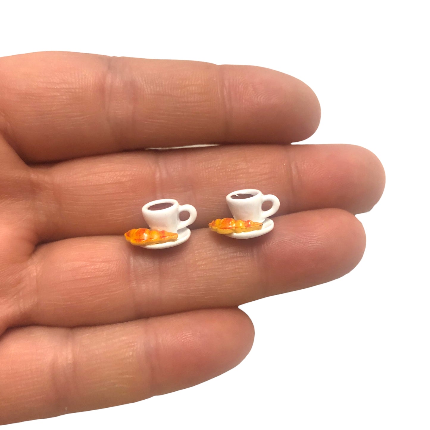 Altın Kaplama Üç boyutlu Kahve & Kruvasan Sallantı