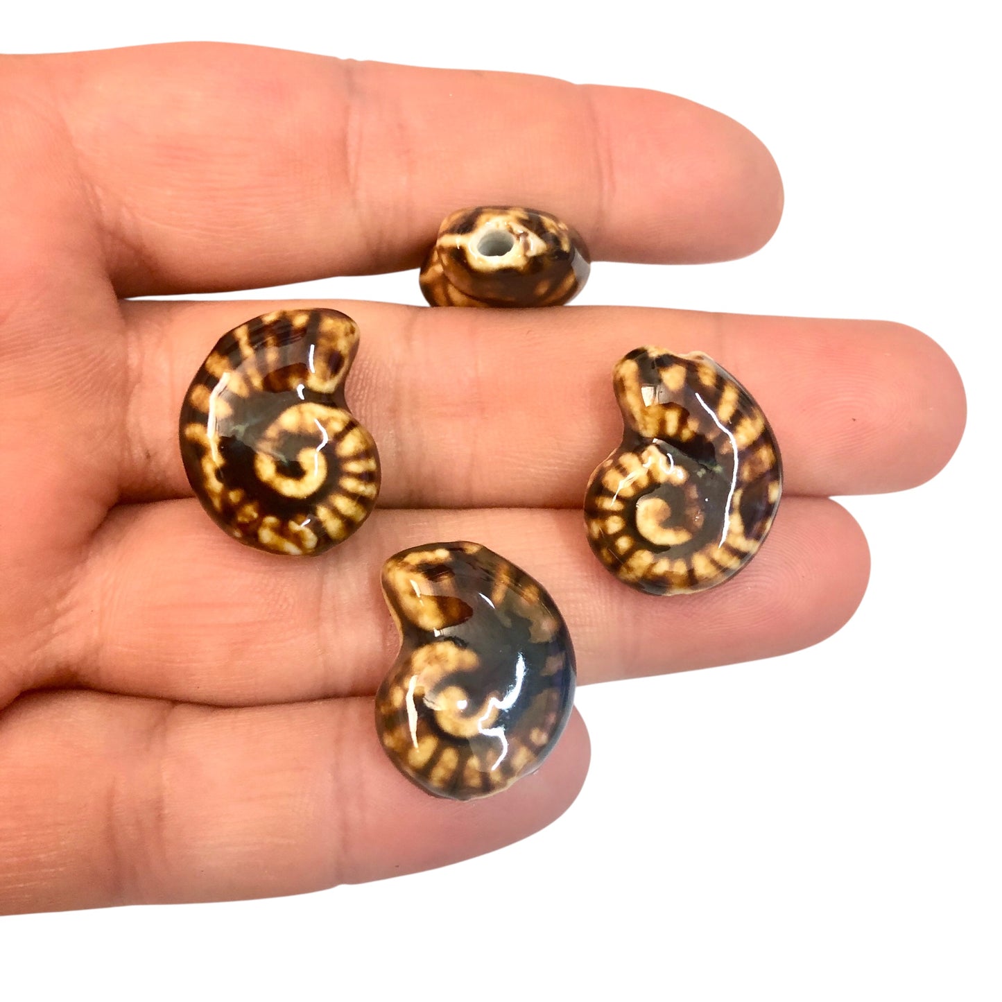 Seramik Salyangoz Büyük Boy  - Kahverengi