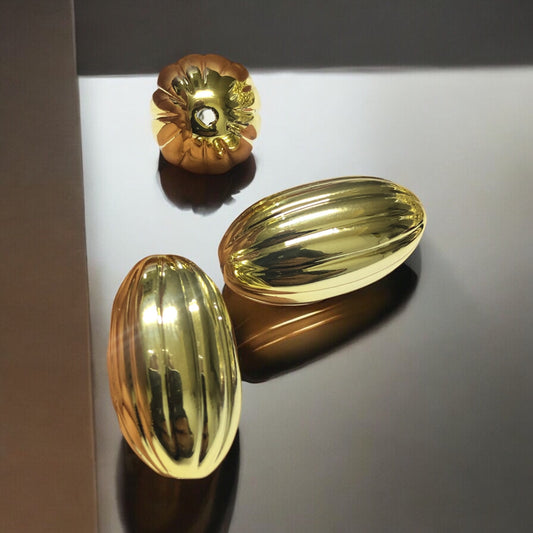 A Kalite Akrilik Çizgili Oval 17x29mm- GOLD