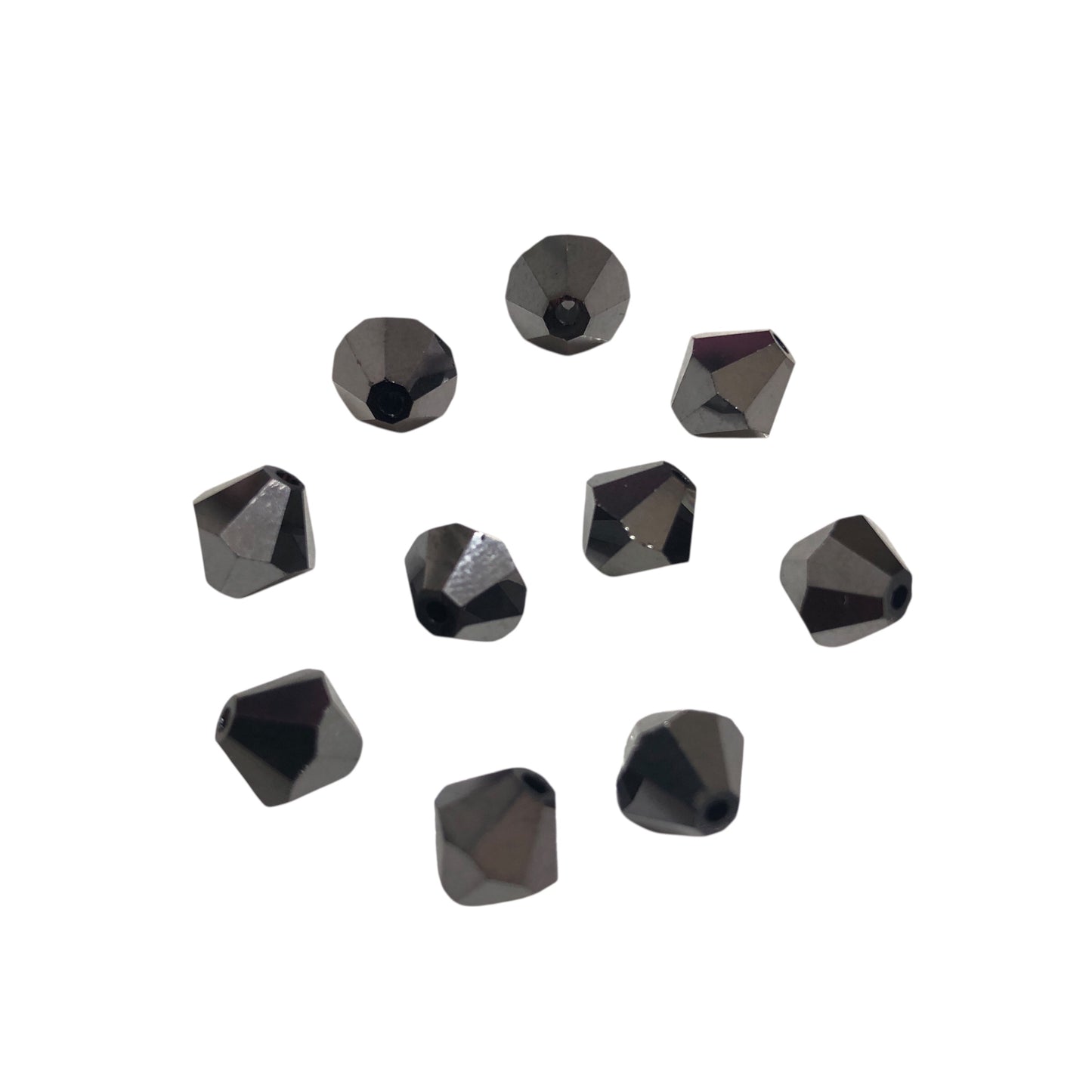 Swarovski 8mm Piramit (Bicone ) Antrasit (Jet Hematit ) - 008