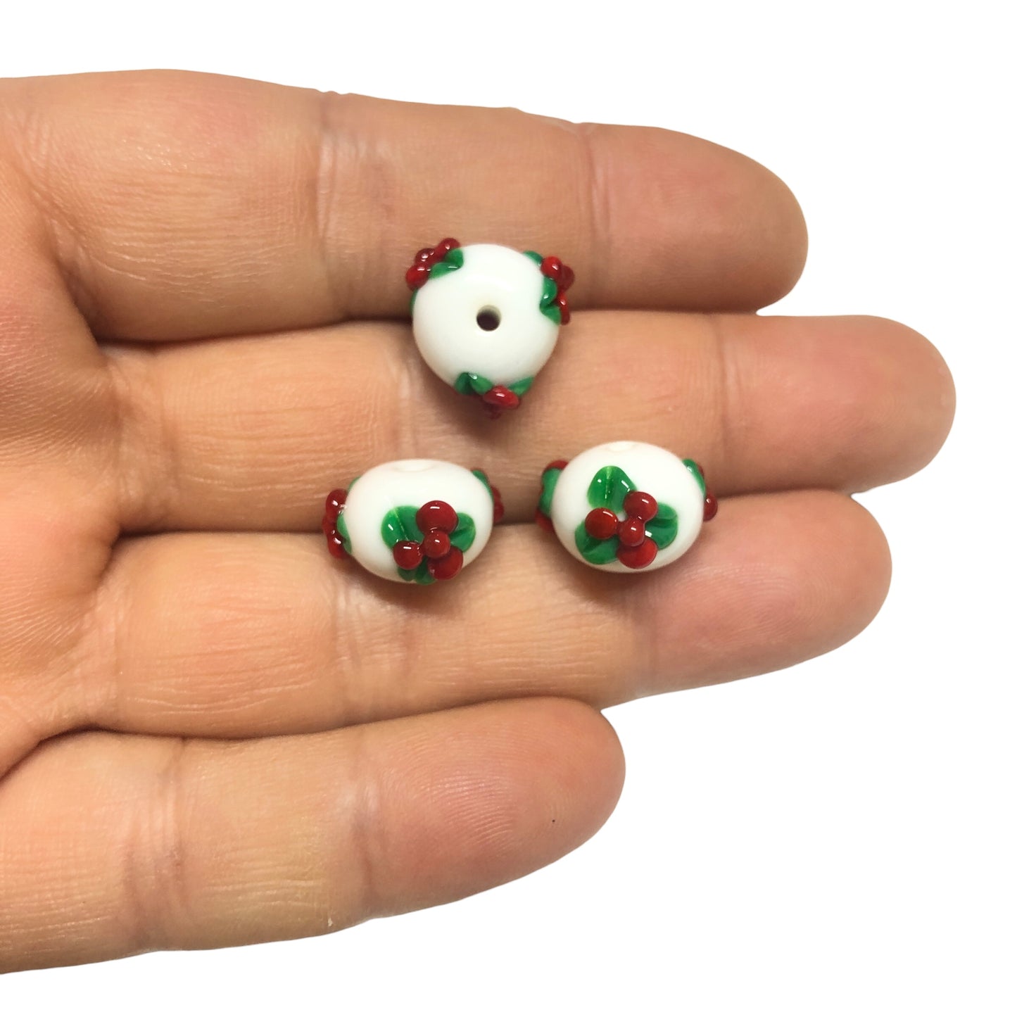 Murano Kokinalı Rondel Beyaz