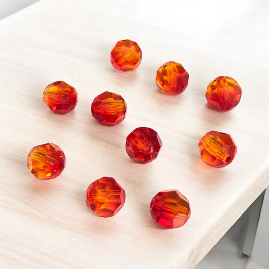 Swarovski Kristal 8mm Petek Kesim -  Lt. Fire Opal- 009