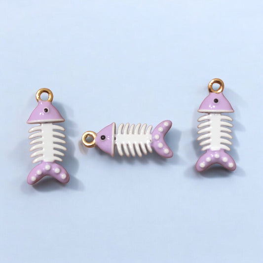 Altın Kaplama Benekli Balık Kılçığı- Lila