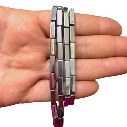 4x13mm Köşeli Hematit - Gümüş