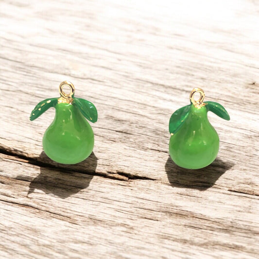 Vergoldeter Emaille-Erdbeer-Schüttelaufsatz – Neongrün